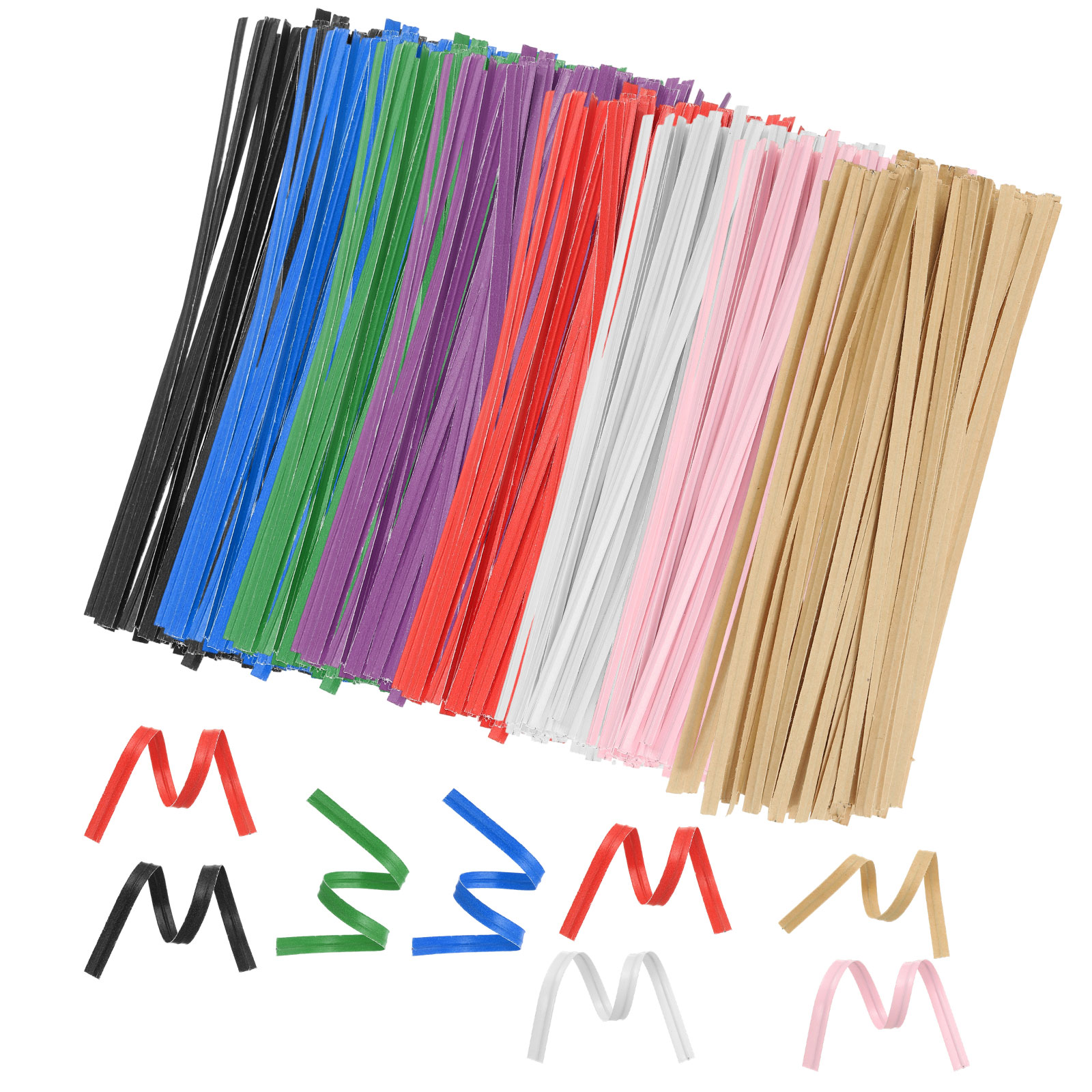 Gear Tie Reusable - 1000 stks Kraftpapier Twist Ties Metallic