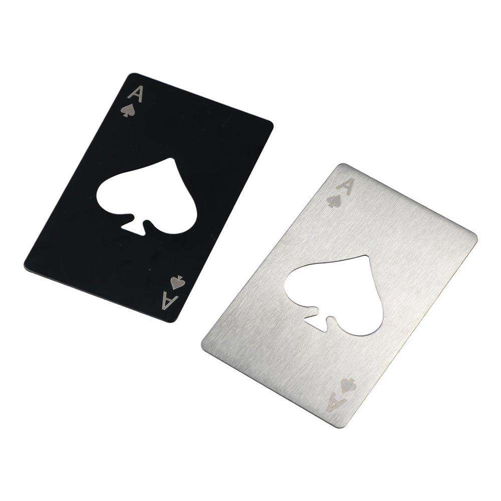 Multitool Credit Card - Flessenopener van roestvrij staal, creditcardformaat, zilver/zwart,