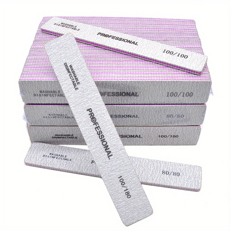 Nail File Titanium - Rechte Nagelvijl 80/100/180/240 Korrelgrootte Nagelslijp Vijl