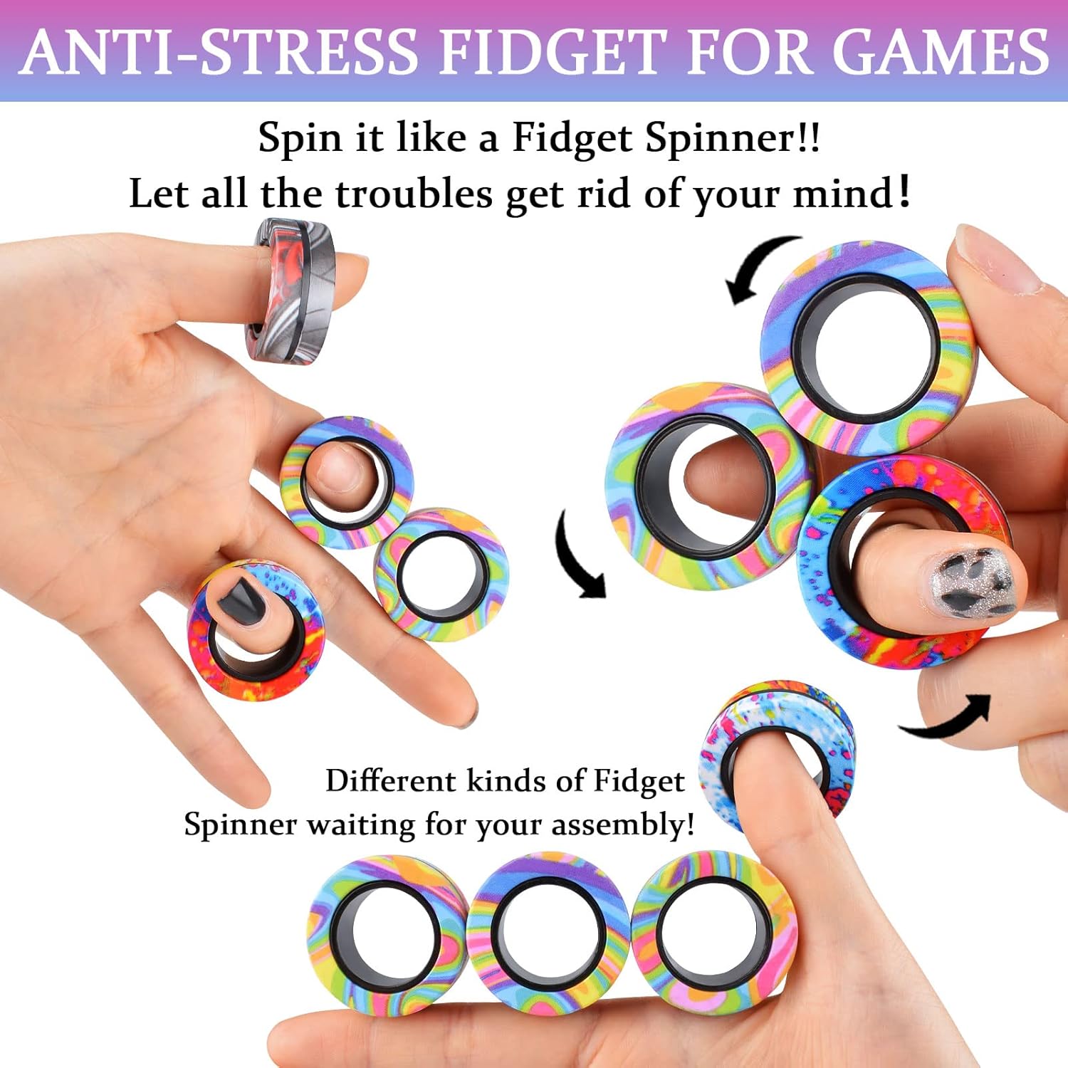 3pcs Vinger Magnetische Ringen - Fidget Spinner Bearing recensie en prijs